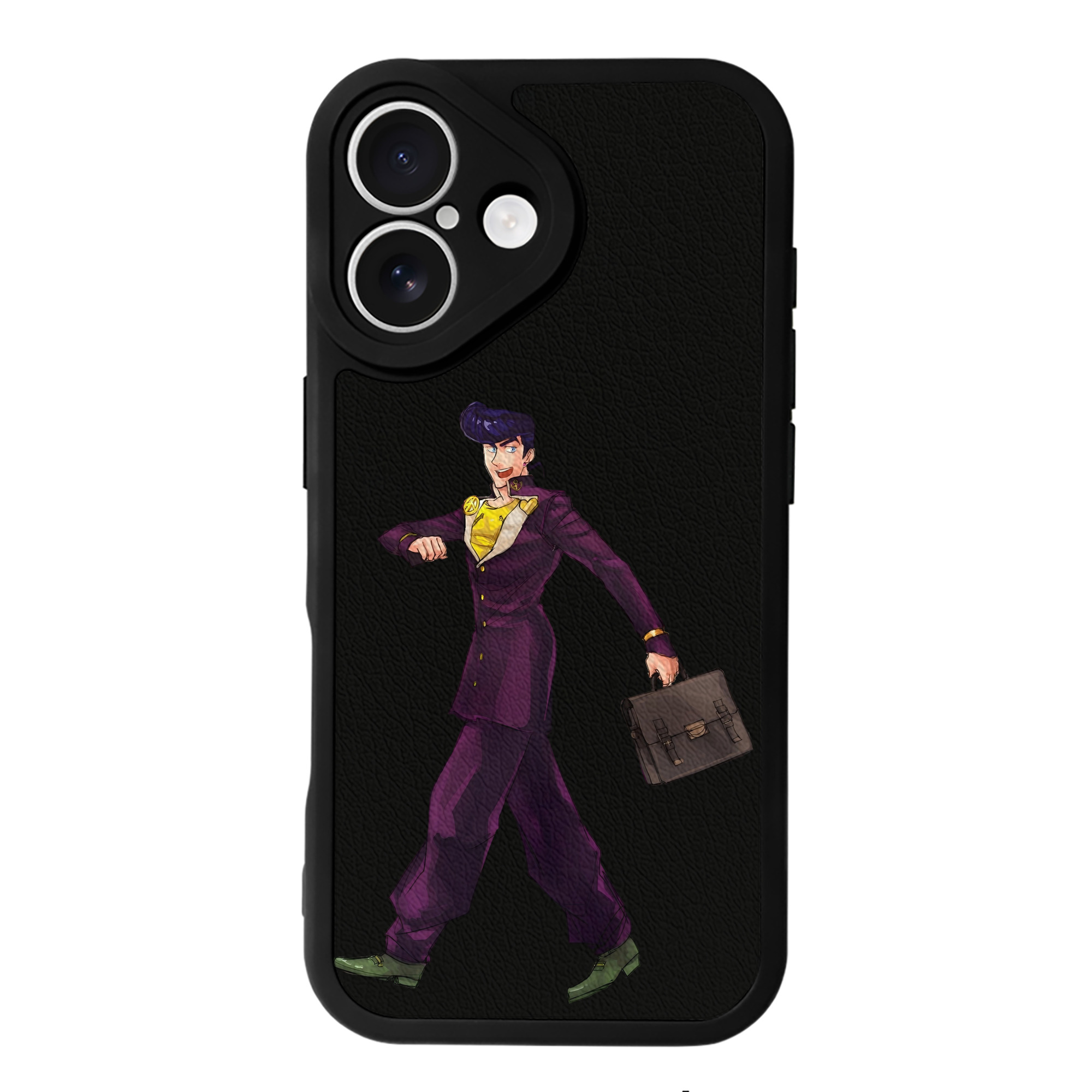 （画像用） ジョジョの奇妙な冒険 ひがしかた じょうすけ JoJo's Bizarre Adventure Higashikata Josuke 【iPhone 16シリーズ対応】シリコンスマホケース（レザー調） 材質：シリコン